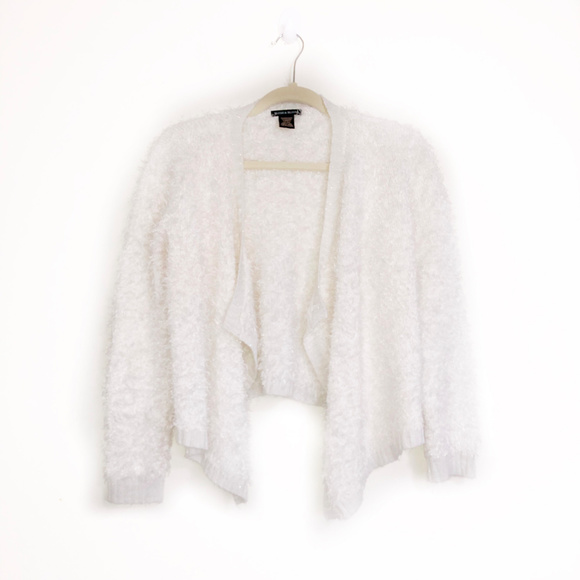 Blush and Bloom White Eyelash Cardigan Sweater - Picture 1 of 7
